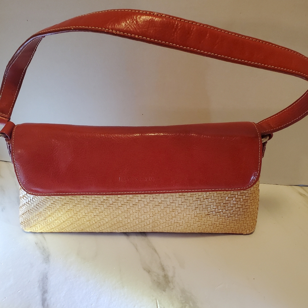 Franco Sarto Red Woven Shoulderbag